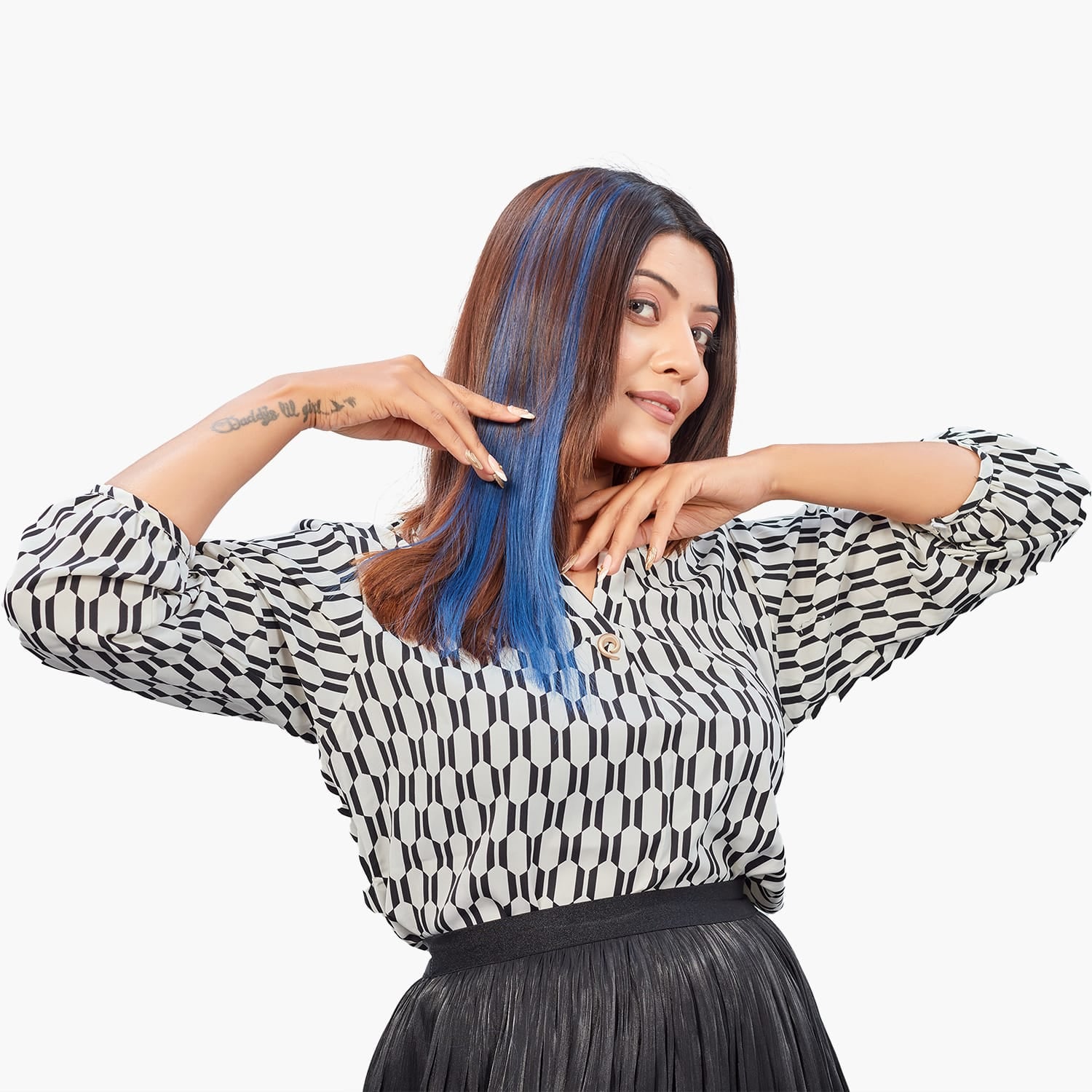 Ocean Blue| Clip-in Hair Streaks | Ewa Hair